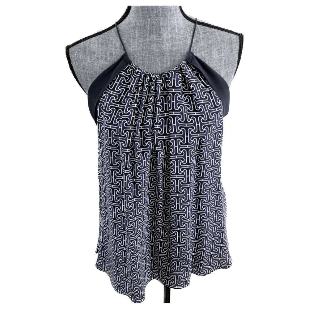 NWT Trina Turk Silk Indigo Top